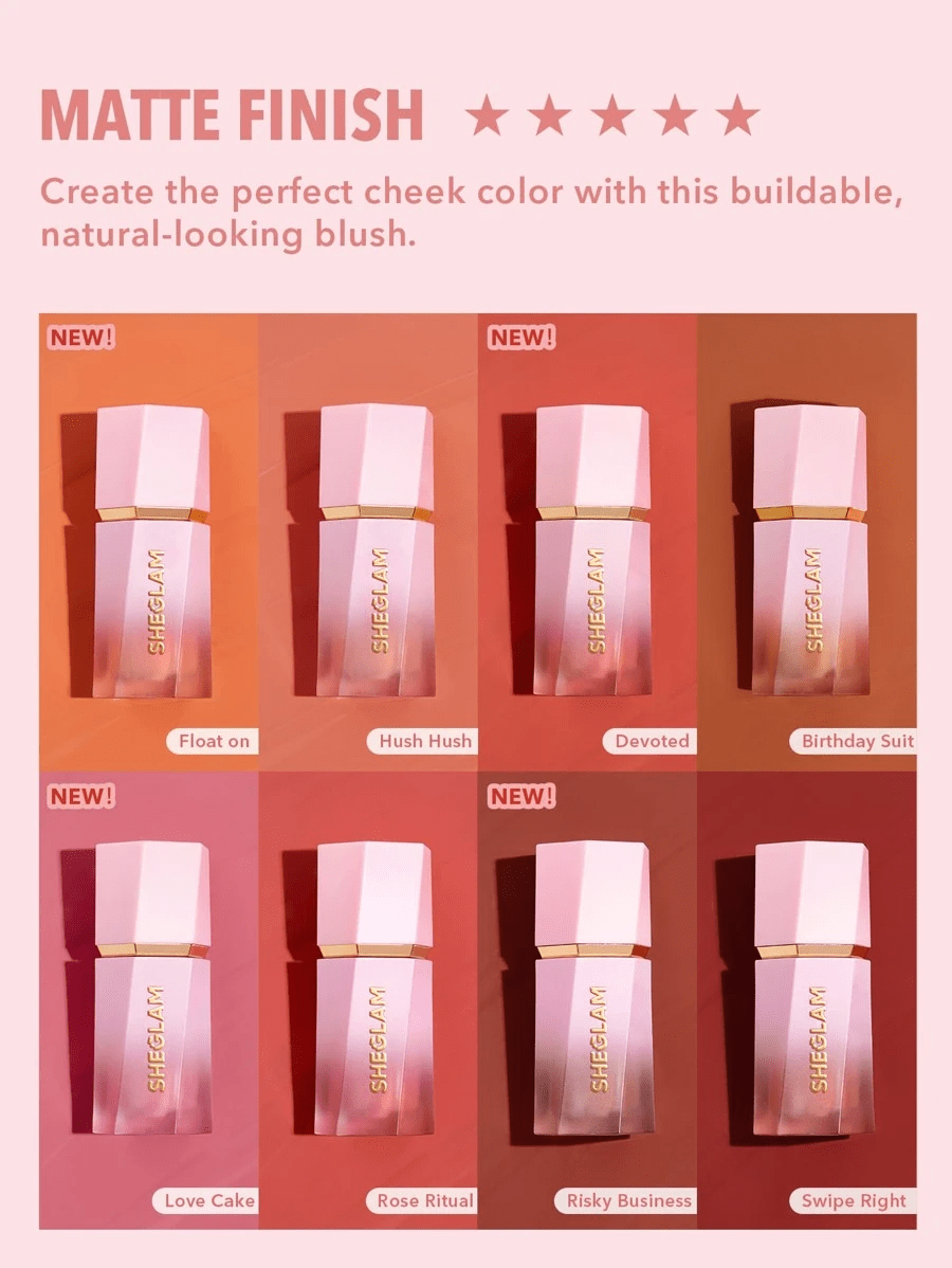 SheGlam Color Bloom Liquid Blush Matte Finish-Risky Business
